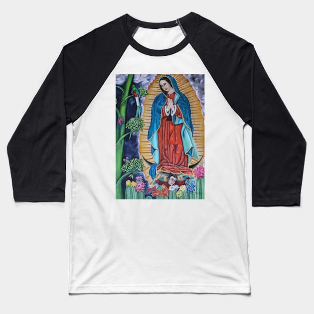 Virgin Of Guadalupe Baseball T-Shirt by jleopold